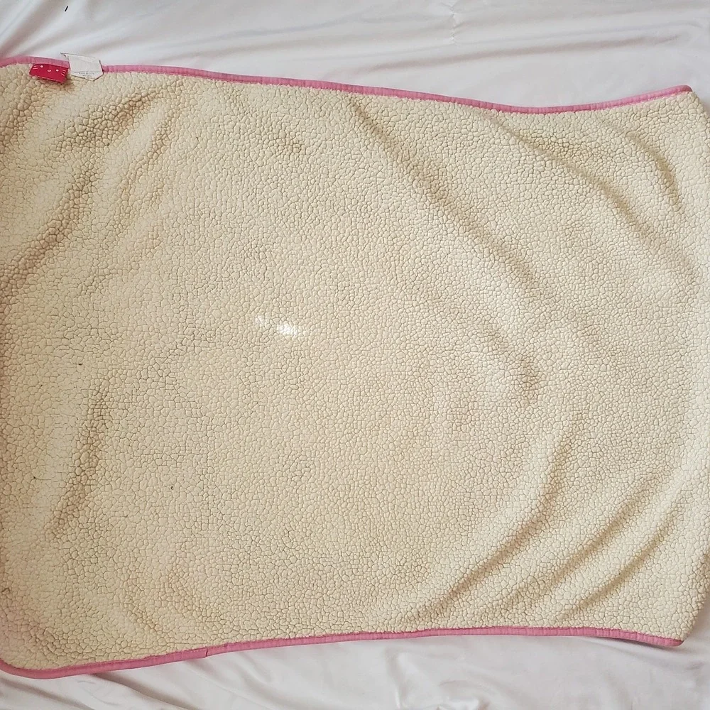 Hello kitty sanrio Brown‎ fleece pink Striped print blanket I Love You Vintage